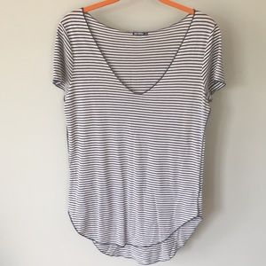 Vox Populi blue and white striped shirt